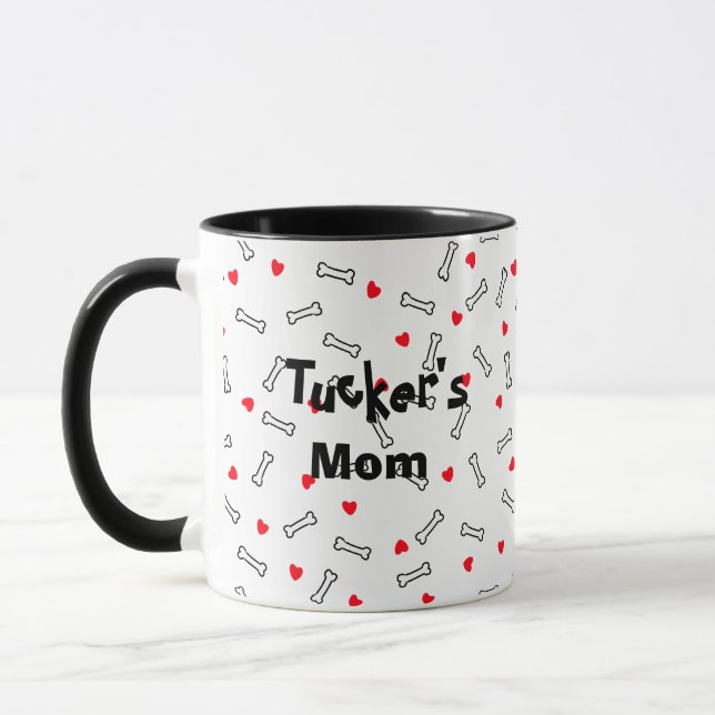 Taza Corazones Huesos que amo a mi perro (Izquierda)