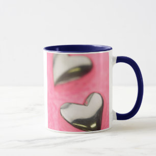 Taza Corazones plateados
