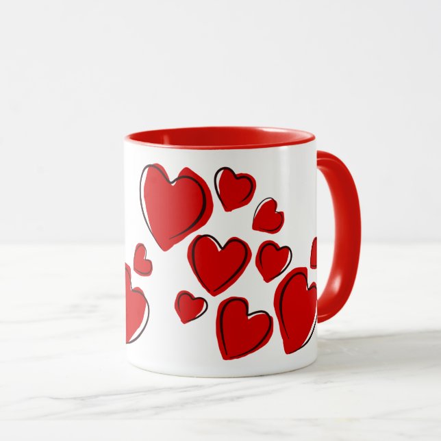 Taza Corazones rojos (Anverso derecho)