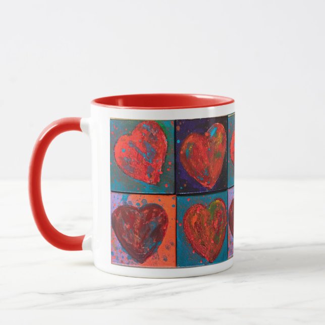 Taza "Corazones rojos" Bebida Mug (Izquierda)