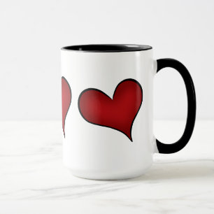 Taza corazones rojos día de San Valentín