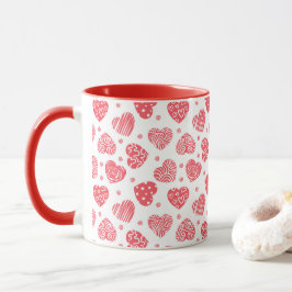 Taza Corazones Rojos Día de San Valentín Amor