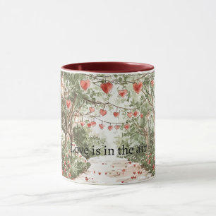 Taza Corazones rojos El amor está en el aire