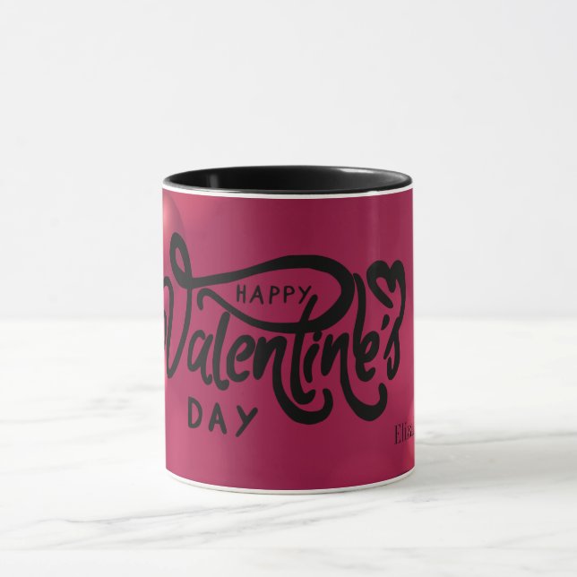 Taza Corazones rojos felices Día de San Valentín (Centro)