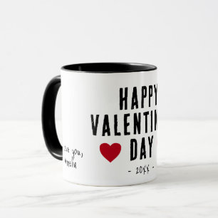 Taza Corazones rojos modernos Feliz Novio de San Valent