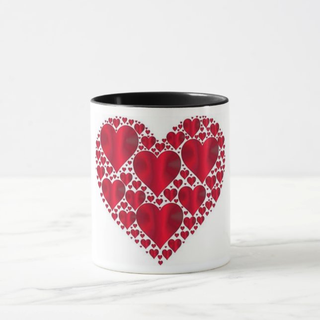 TAZA CORAZONES ROJOS PARA EL DÍA DE SAN VALENTÍN (Centro)