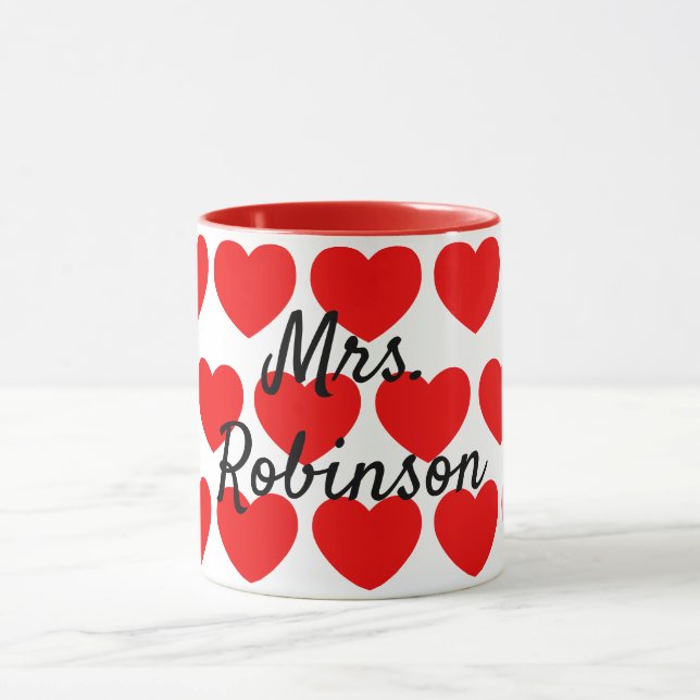 Taza corazones rojos Sra. Coffee (Centro)