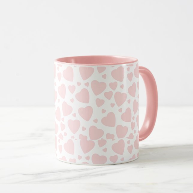 Taza Corazones rosa pálido (Anverso derecho)