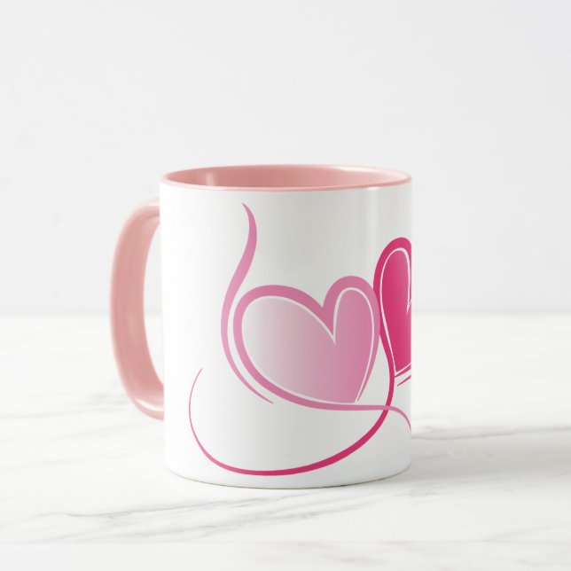 Taza Corazones Rosas (Anverso izquierdo)