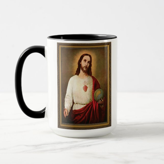 Taza Corazones sagrados e inmaculados Café Mug (Izquierda)