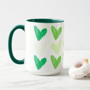 Taza Corazones sin gluten gradiente verde