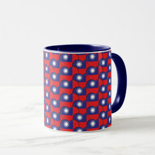 Taza Corazones taiwaneses y bandera taiwanesa / Taiwán