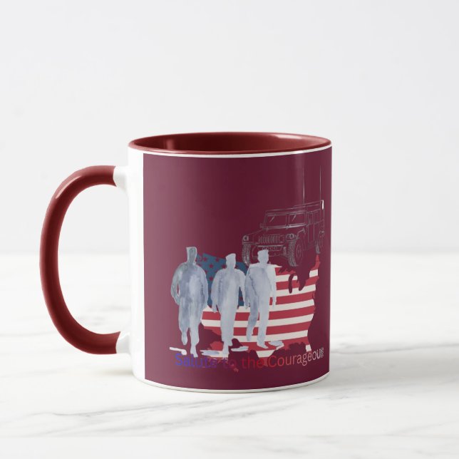 Taza Corazones valientes granate (Izquierda)