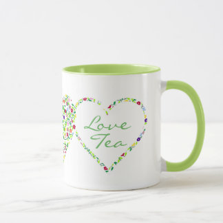 Taza Corazones y flores, té del amor