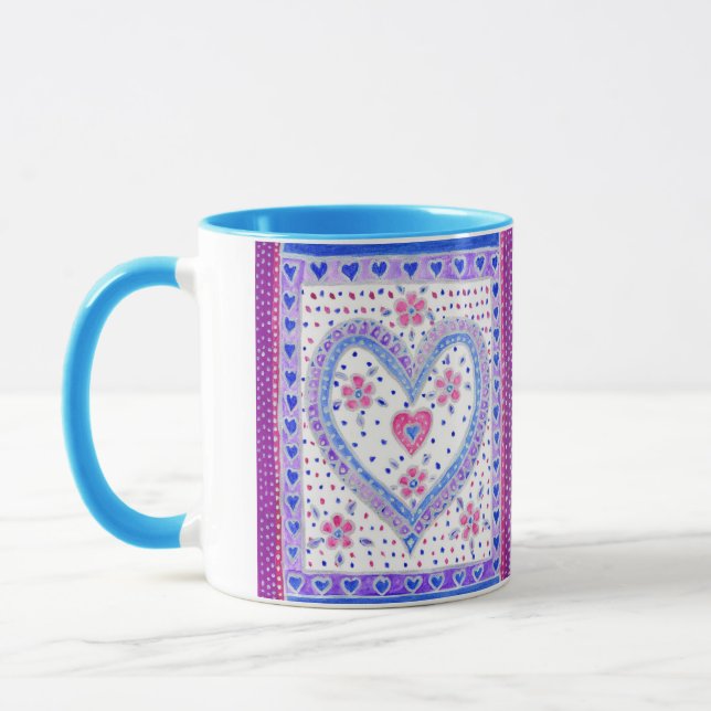 Taza Corazones y Rosas Café Mug (Izquierda)