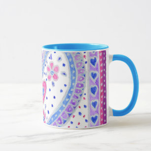 Taza Corazones y Rosas Café Mug