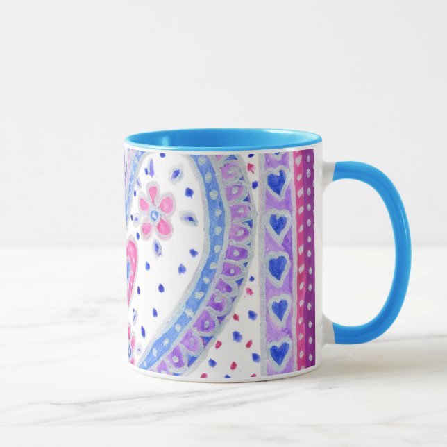 Taza Corazones y Rosas Café Mug (Derecha)