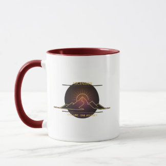 Taza Cordillera mínima de un trazo | Línea de amanecer