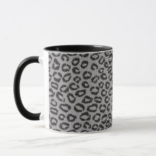 Taza Cordón neto negro con el modelo del leopardo en