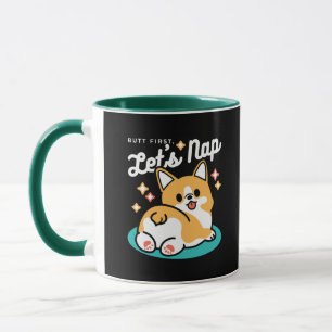 Taza Corgi Butt y Nap Vibes - Perro durmiente suave