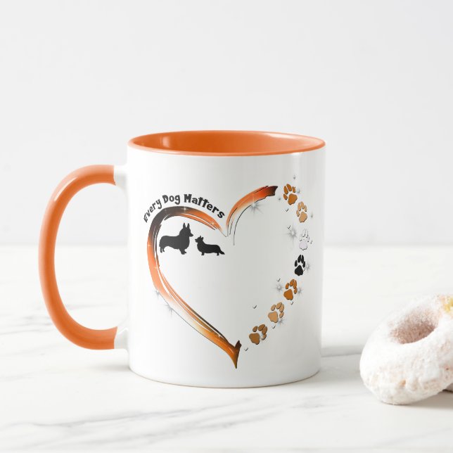 Taza Corgi Cada Perro Importa Paws De Perro Corazón (Con donut)
