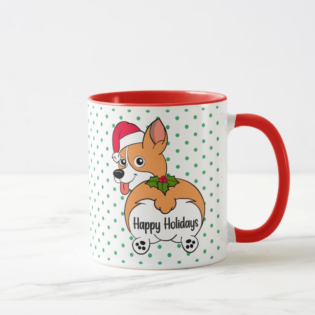 Taza Corgi Dog Navidades Mug (Derecha)
