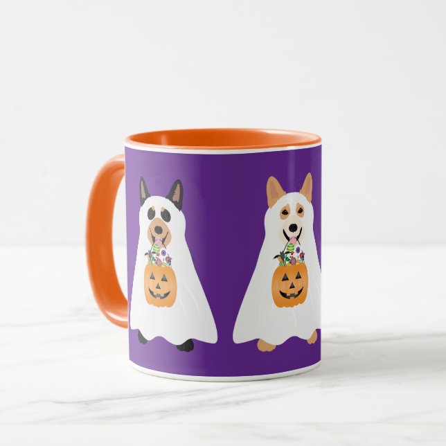 Taza Corgi Ghost Dogs Halloween (Anverso izquierdo)