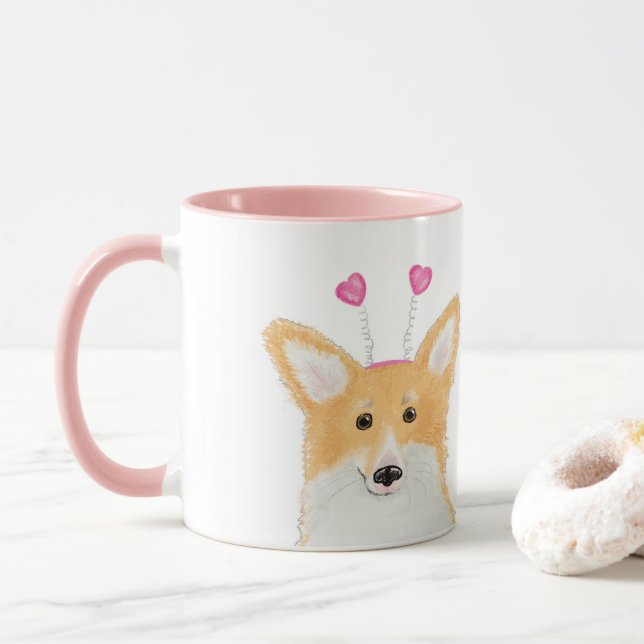 Taza Corgi lindo 'Te quiero más que salchichas' (Con donut)