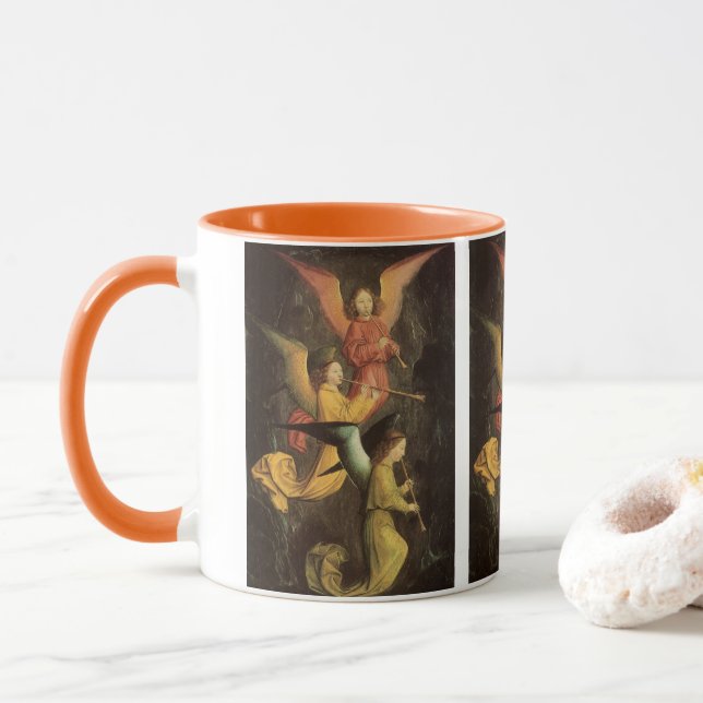 Taza Coro de ángeles de Simon Marmion, arte renacentist (Con donut)