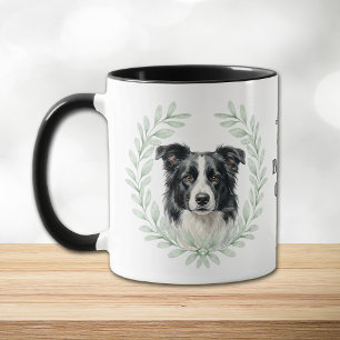 Taza Corona de Eucalipto Collie Monograma