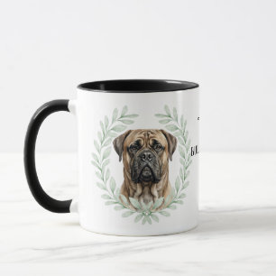 Taza Corona de Eucalipto Monograma de Perro Bullmastiff