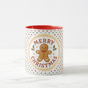 Taza Corona de Navidad con hombre de jengibre