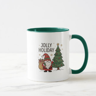 Taza  Corona de Navidad Merry & Bright con mango verde