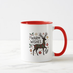 Taza  Corona de Navidad Merry & Bright con mango verde