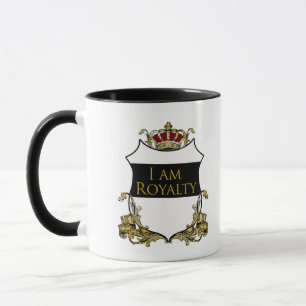 Taza Corona Real de Lujo Cresta Escudo Dorado Audaz Reg