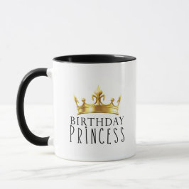 Taza Corona Real Dorada Cumpleaños Princesa Linda