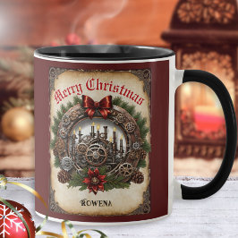 Taza Corona Steampunk Engranajes de corona de Navidad P