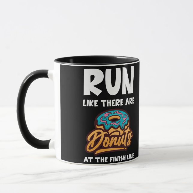 Taza Corre Como Si Hubieran Donuts En La Maratón Final (Izquierda)