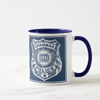 Taza Corrección y servicio de la policía de gramática