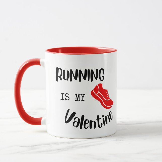 Taza Correr es mi San Valentín, regalos de San Valentín (Izquierda)