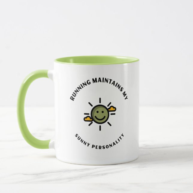 Taza Correr mantiene mi personalidad soleada (Izquierda)
