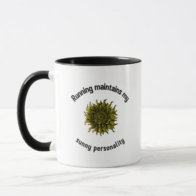 Taza Correr mantiene mi personalidad soleada (Izquierda)