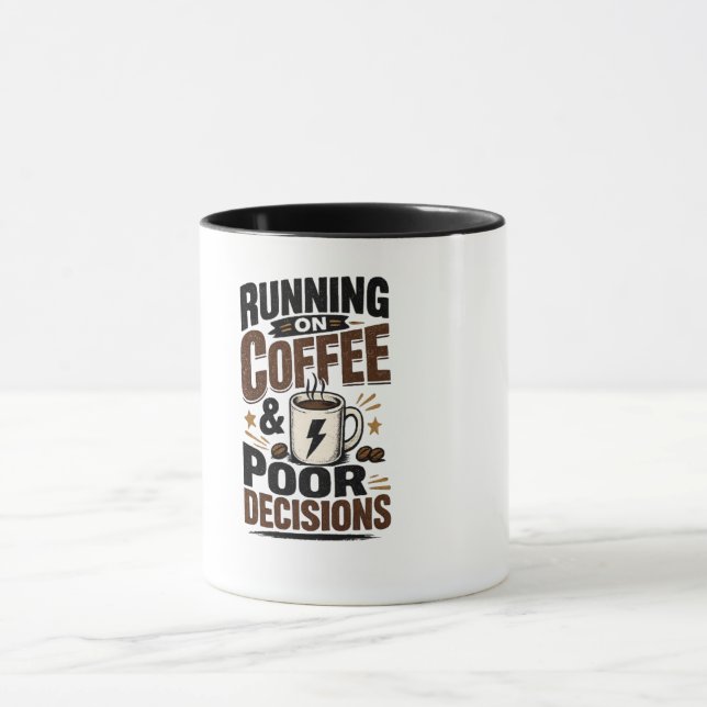 Taza Corriendo con Café y Malas Decisiones (Centro)