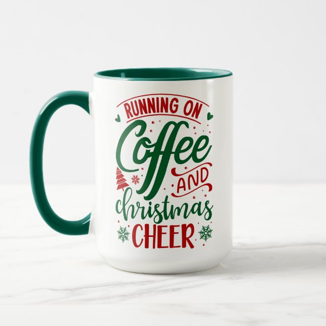 Taza Corriendo en café y Navidades vitoreando (Izquierda)