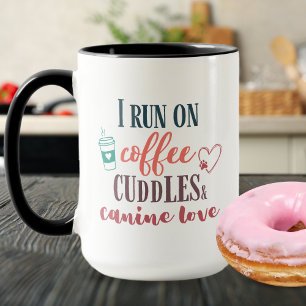 Taza Corro en Café Mimos Amor Canino Coral Turquesa