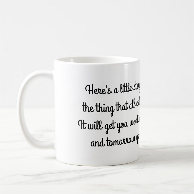 Taza corta del poema para el café de la mañana (Izquierda)