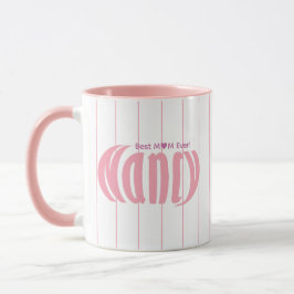 Taza Corta elegancia personalizada "Nancy" franjas rosa