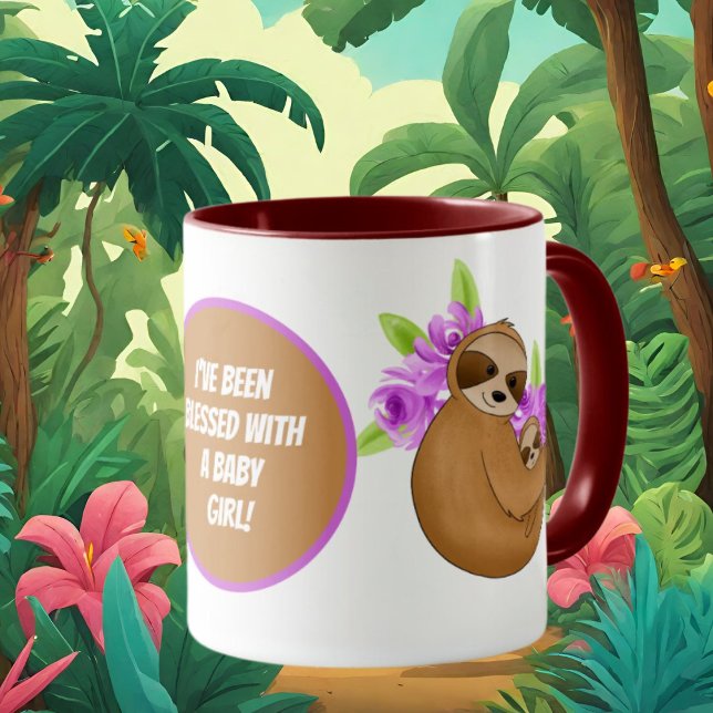 Taza Corta nueva madre bebé pereza añadir mensaje (Subido por el creador)