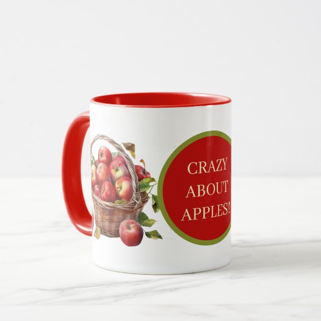 Taza Cortar la manzana loca agregar texto (Anverso izquierdo)