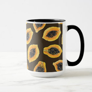 Taza Cortes de papaya en marrón oscuro